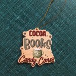 Cocoa and books ornament