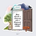 Library Door sticker